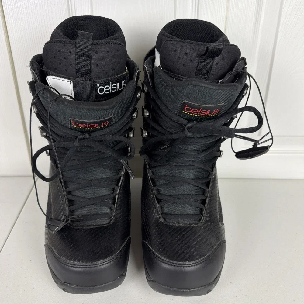 Celsius Snowboard Boots Dufficy Size 8 Climate Trad Lace Black Hemp Freestyle